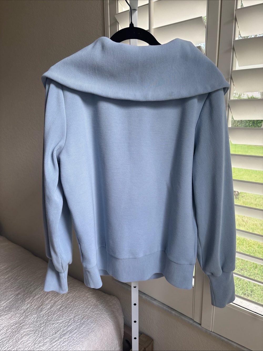 Varley Vine Dusty Blue Ribbed Half-Zip Sweatshirt Size Small - Picture 6 of 11